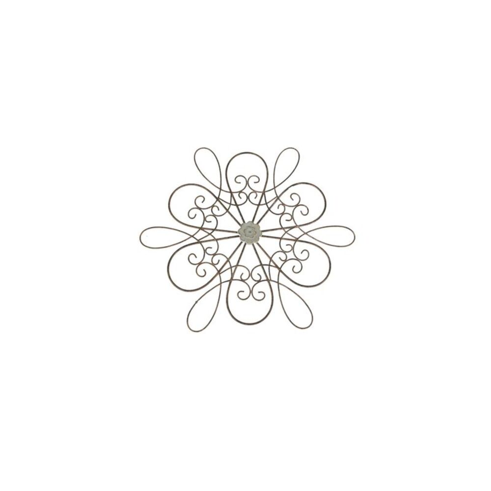 30 Inch Rustic Wood Metal Flower Sculpture Wall Hanging Art Home Decor